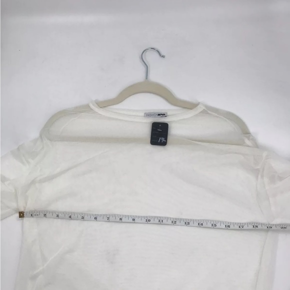 Fashion nova white shirt see through size M-L see-through shirt - Picture 4 of 8